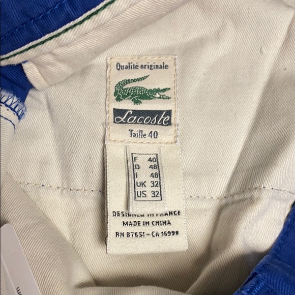 NWT Lacoste Blue Classic Fit Chinos - Picture 4 of 5
